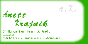 anett krajnik business card